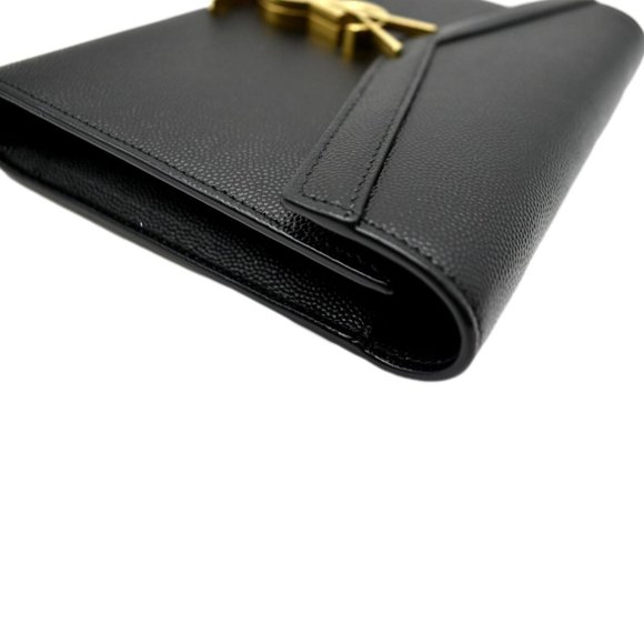 YVES SAINT LAURENT  Cassandra Grain De Poudre Embossed Crossbody Bag Black - Picture 4 of 9